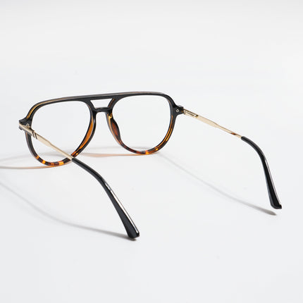 EyeJack Titex Demi Brown & Golden Wayfarer Eyeglasses for Men & Women (18903CL358-C11)