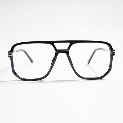 EyeJack Titex Shine Black & Silver Wayfarer Eyeglasses for Men & Women (18904CL271-C2)