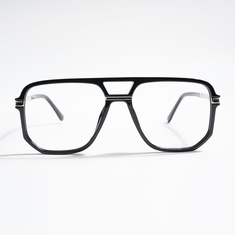 EyeJack Titex Shine Black & Silver Wayfarer Eyeglasses for Men & Women (18904CL271-C2)