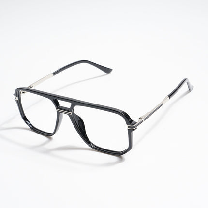 EyeJack Titex Shine Black & Silver Wayfarer Eyeglasses for Men & Women (18904CL271-C2)