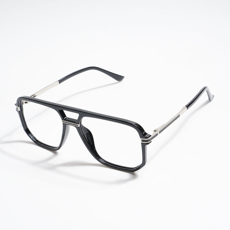 EyeJack Titex Shine Black & Silver Wayfarer Eyeglasses for Men & Women (18904CL271-C2)