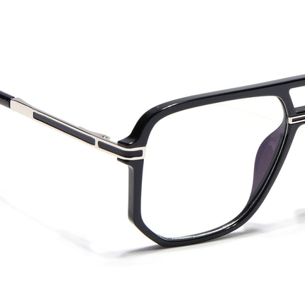 EyeJack Titex Shine Black & Silver Wayfarer Eyeglasses for Men & Women (18904CL271-C2)