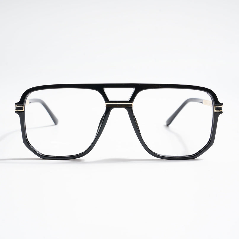 EyeJack Titex Shine Black & Golden Wayfarer Eyeglasses for Men & Women (18904CL272-C3)