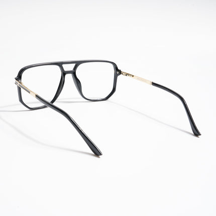 EyeJack Titex Shine Black & Golden Wayfarer Eyeglasses for Men & Women (18904CL272-C3)