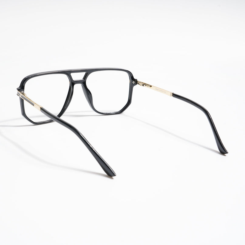 EyeJack Titex Shine Black & Golden Wayfarer Eyeglasses for Men & Women (18904CL272-C3)