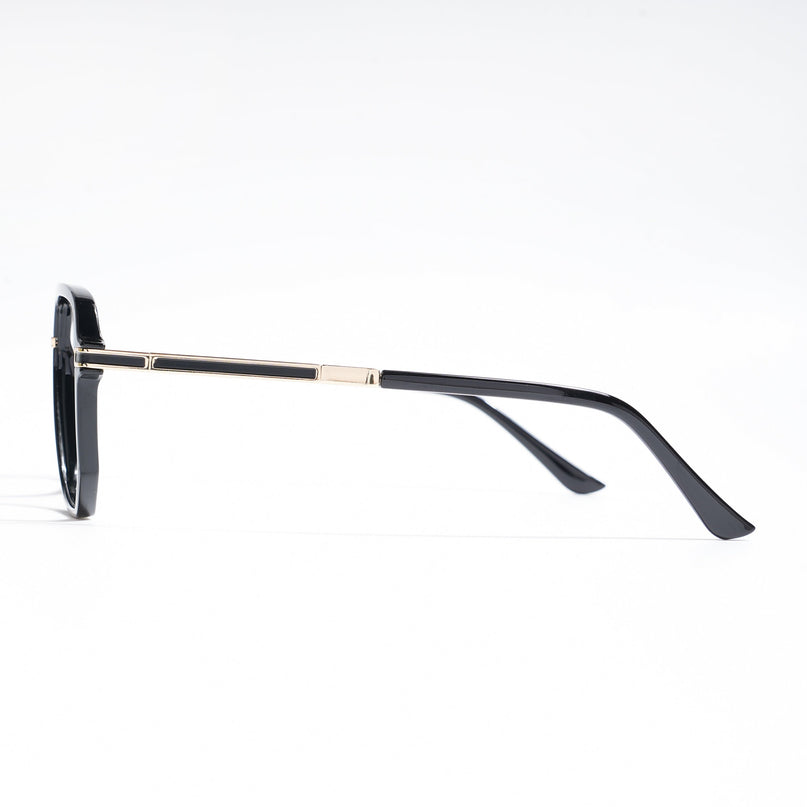 EyeJack Titex Shine Black & Golden Wayfarer Eyeglasses for Men & Women (18904CL272-C3)