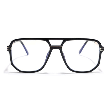 EyeJack Titex Shine Black & Golden Wayfarer Eyeglasses for Men & Women (18904CL272-C3)