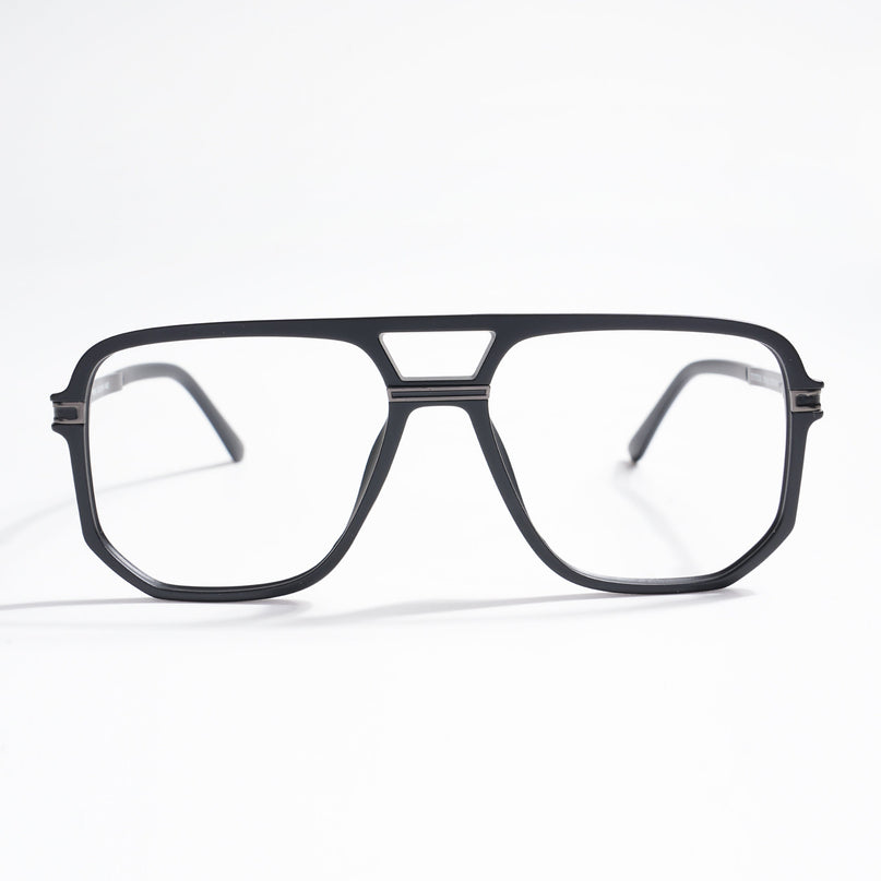 EyeJack Titex Matt Black & Grey Wayfarer Eyeglasses for Men & Women (18904CL273-C4)