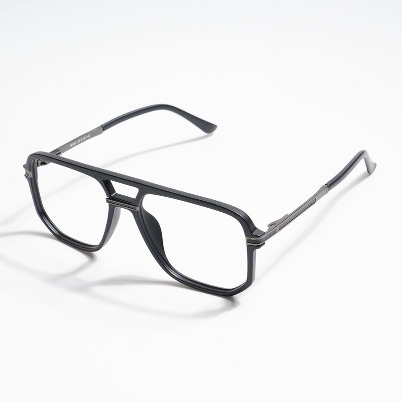 EyeJack Titex Matt Black & Grey Wayfarer Eyeglasses for Men & Women (18904CL273-C4)