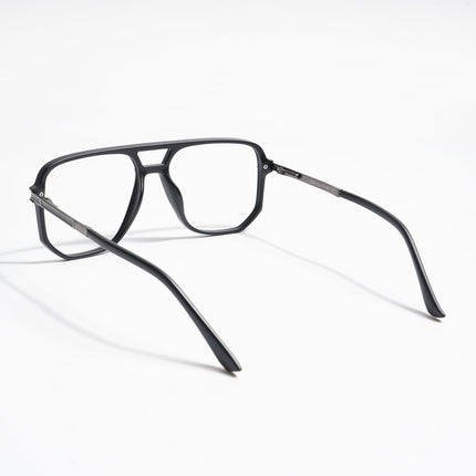 EyeJack Titex Matt Black & Grey Wayfarer Eyeglasses for Men & Women (18904CL273-C4)
