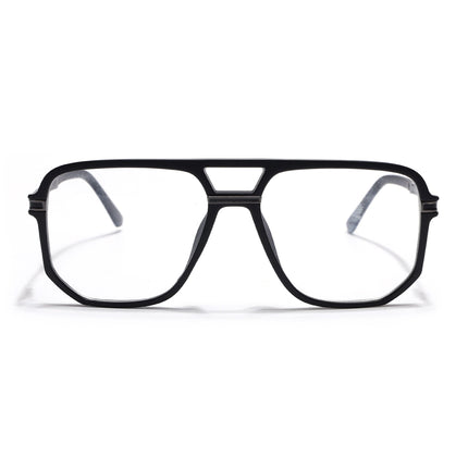EyeJack Titex Matt Black & Grey Wayfarer Eyeglasses for Men & Women (18904CL273-C4)