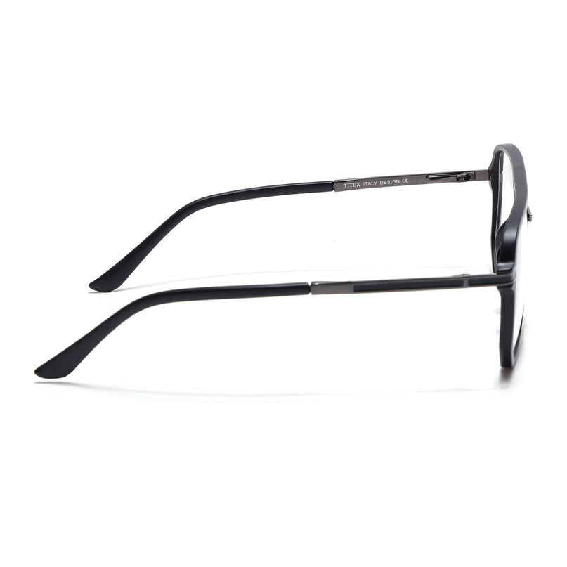 EyeJack Titex Matt Black & Grey Wayfarer Eyeglasses for Men & Women (18904CL273-C4)