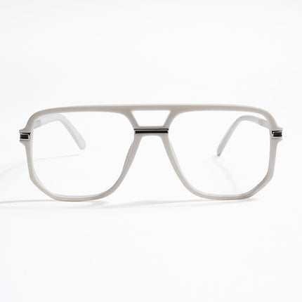EyeJack Titex White Wayfarer Eyeglasses for Men & Women (18904CL277-C8)