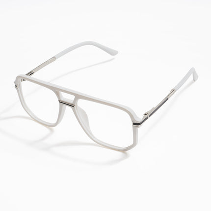 EyeJack Titex White Wayfarer Eyeglasses for Men & Women (18904CL277-C8)
