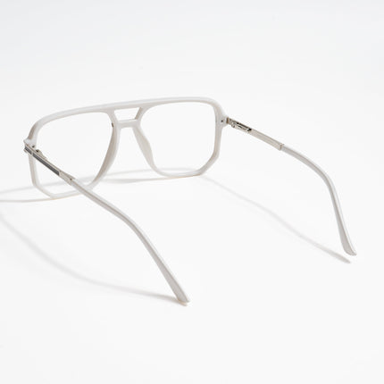 EyeJack Titex White Wayfarer Eyeglasses for Men & Women (18904CL277-C8)