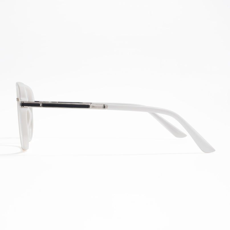 EyeJack Titex White Wayfarer Eyeglasses for Men & Women (18904CL277-C8)