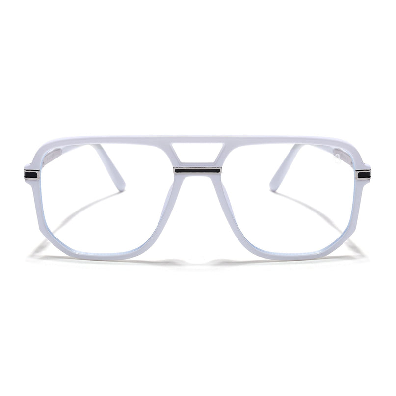 EyeJack Titex White Wayfarer Eyeglasses for Men & Women (18904CL277-C8)