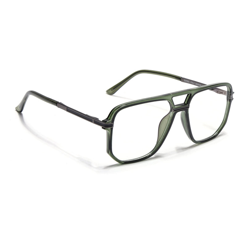 EyeJack Titex Green Wayfarer Eyeglasses for Men & Women (18904CL278-C9)