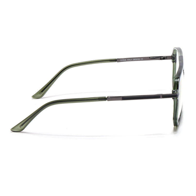 EyeJack Titex Green Wayfarer Eyeglasses for Men & Women (18904CL278-C9)