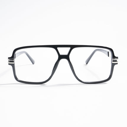 EyeJack Titex Shine Black & Silver Wayfarer Eyeglasses for Men & Women (18905CL282-C2)