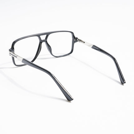 EyeJack Titex Shine Black & Silver Wayfarer Eyeglasses for Men & Women (18905CL282-C2)