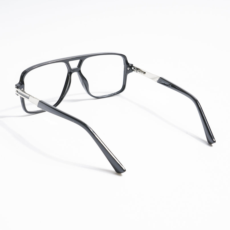 EyeJack Titex Shine Black & Silver Wayfarer Eyeglasses for Men & Women (18905CL282-C2)