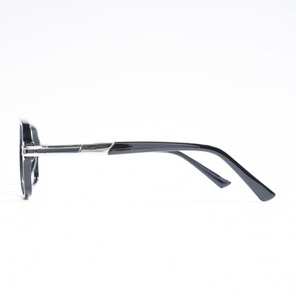 EyeJack Titex Shine Black & Silver Wayfarer Eyeglasses for Men & Women (18905CL282-C2)