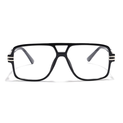EyeJack Titex Shine Black & Silver Wayfarer Eyeglasses for Men & Women (18905CL282-C2)