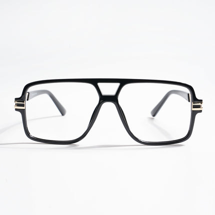 EyeJack Titex Shine Black & Golden Wayfarer Eyeglasses for Men & Women (18905CL283-C3)