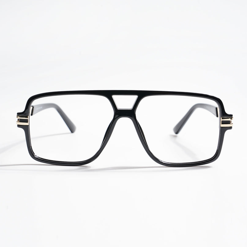 EyeJack Titex Shine Black & Golden Wayfarer Eyeglasses for Men & Women (18905CL283-C3)