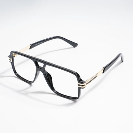 EyeJack Titex Shine Black & Golden Wayfarer Eyeglasses for Men & Women (18905CL283-C3)