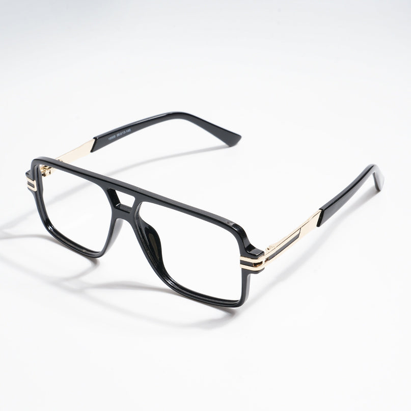 EyeJack Titex Shine Black & Golden Wayfarer Eyeglasses for Men & Women (18905CL283-C3)