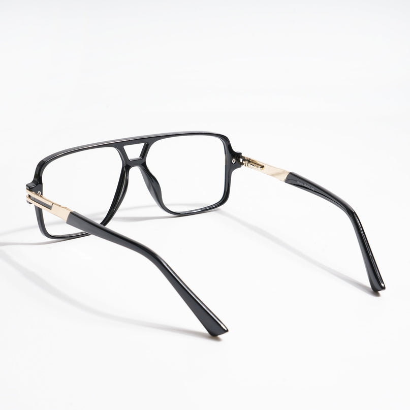 EyeJack Titex Shine Black & Golden Wayfarer Eyeglasses for Men & Women (18905CL283-C3)