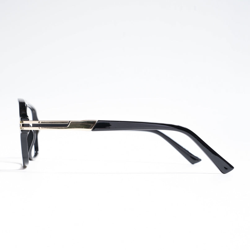 EyeJack Titex Shine Black & Golden Wayfarer Eyeglasses for Men & Women (18905CL283-C3)