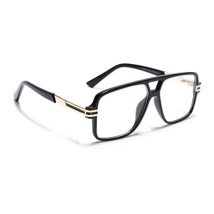 EyeJack Titex Shine Black & Golden Wayfarer Eyeglasses for Men & Women (18905CL283-C3)
