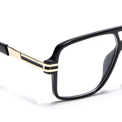 EyeJack Titex Shine Black & Golden Wayfarer Eyeglasses for Men & Women (18905CL283-C3)
