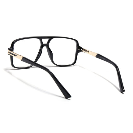 EyeJack Titex Shine Black & Golden Wayfarer Eyeglasses for Men & Women (18905CL283-C3)