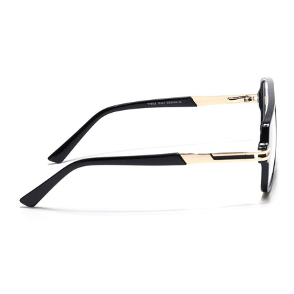 EyeJack Titex Shine Black & Golden Wayfarer Eyeglasses for Men & Women (18905CL283-C3)