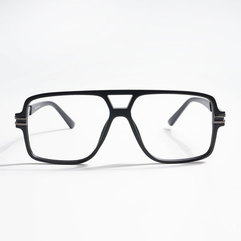 EyeJack Titex Matt Black & Grey Wayfarer Eyeglasses for Men & Women (18905CL284-C4)