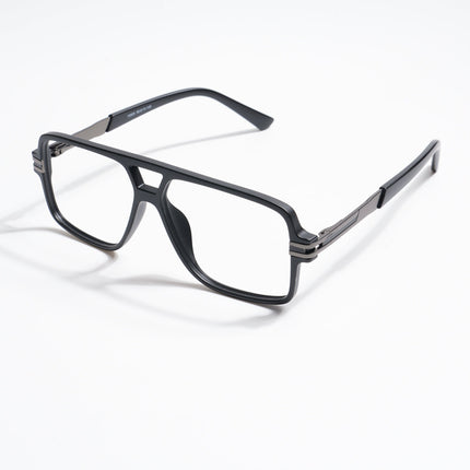 EyeJack Titex Matt Black & Grey Wayfarer Eyeglasses for Men & Women (18905CL284-C4)