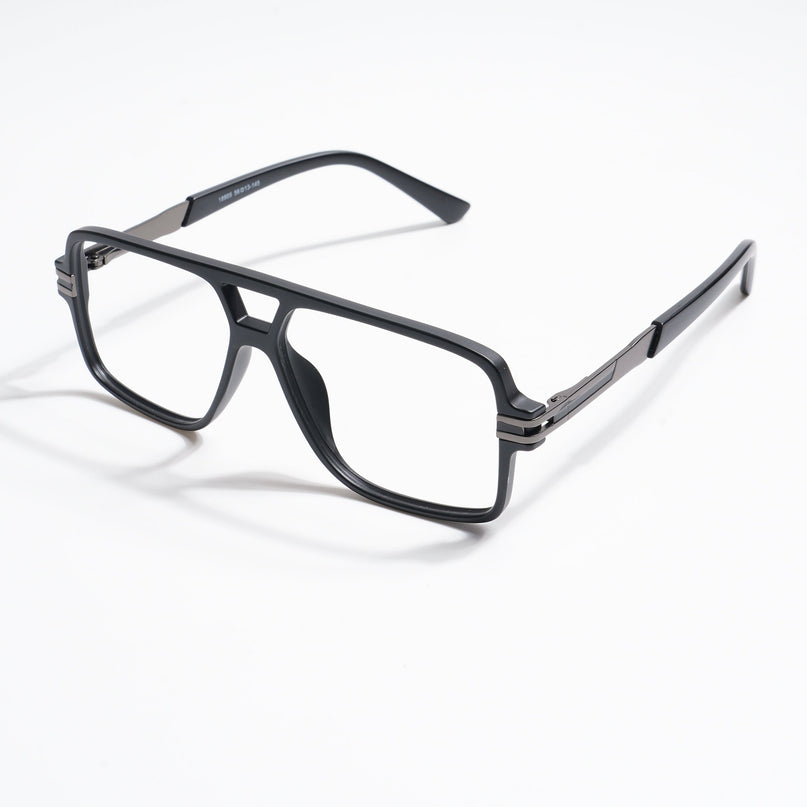 EyeJack Titex Matt Black & Grey Wayfarer Eyeglasses for Men & Women (18905CL284-C4)