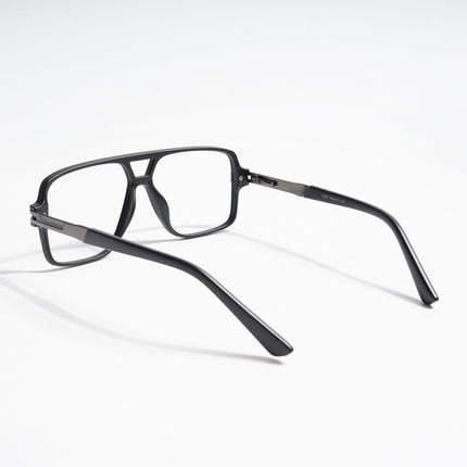 EyeJack Titex Matt Black & Grey Wayfarer Eyeglasses for Men & Women (18905CL284-C4)