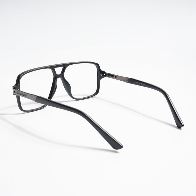 EyeJack Titex Matt Black & Grey Wayfarer Eyeglasses for Men & Women (18905CL284-C4)