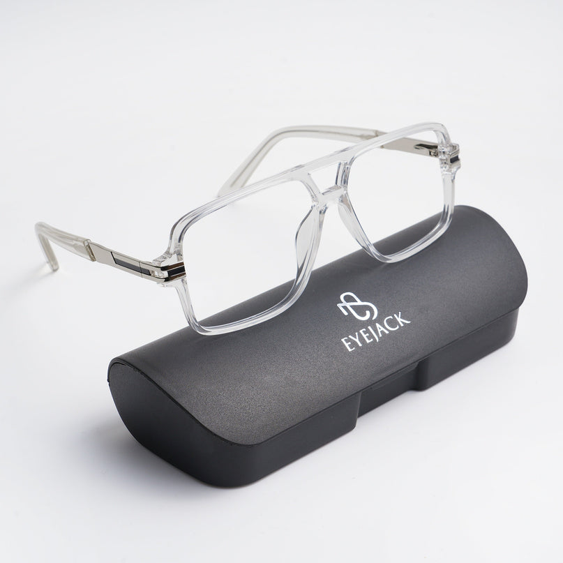 EyeJack Titex Transparent Wayfarer Eyeglasses for Men & Women (18905CL287-C7)