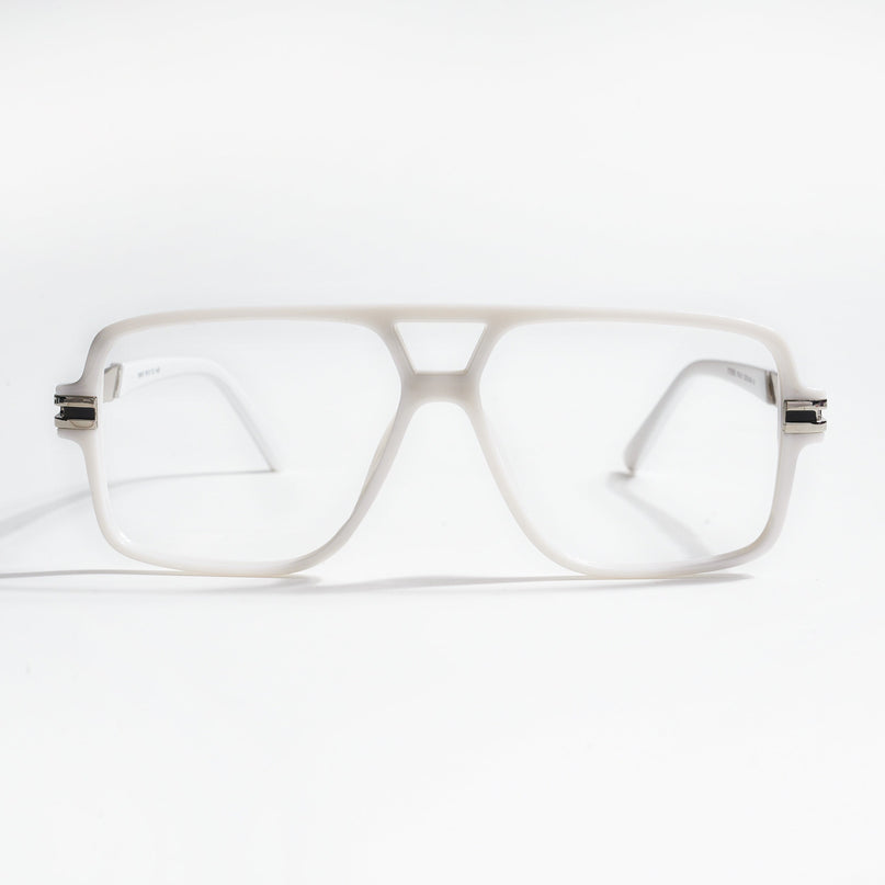 EyeJack Titex White Wayfarer Eyeglasses for Men & Women (18905CL288-C8)
