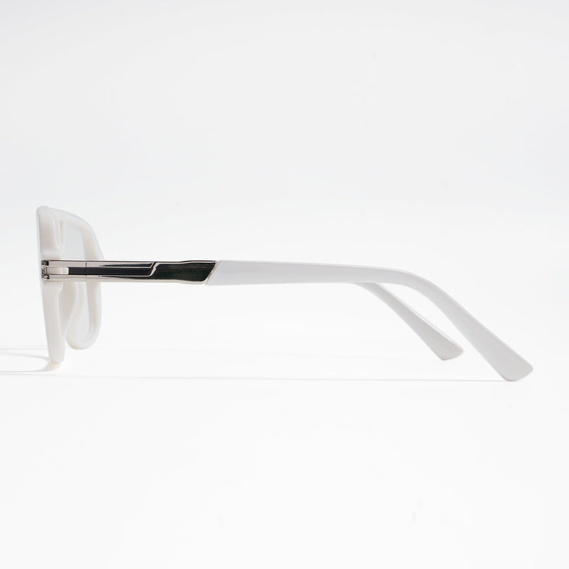 EyeJack Titex White Wayfarer Eyeglasses for Men & Women (18905CL288-C8)