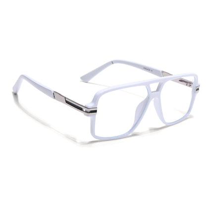 EyeJack Titex White Wayfarer Eyeglasses for Men & Women (18905CL288-C8)