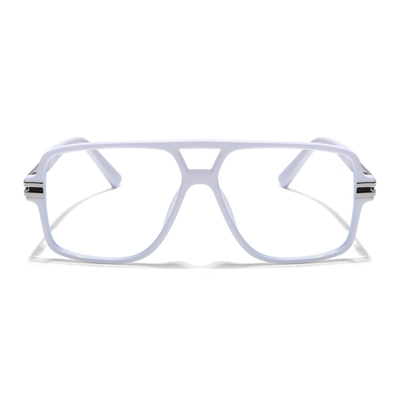 EyeJack Titex White Wayfarer Eyeglasses for Men & Women (18905CL288-C8)