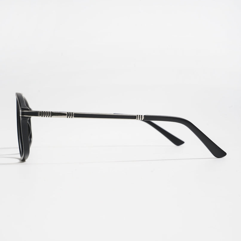EyeJack Titex Matt Black & Silver Aviator Eyeglasses for Men & Women (18906CL292-C1)