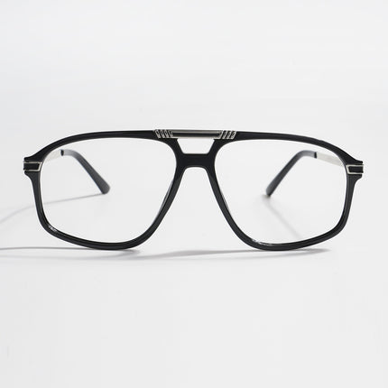 EyeJack Titex Shine Black & Silver Aviator Eyeglasses for Men & Women (18906CL293-C2)